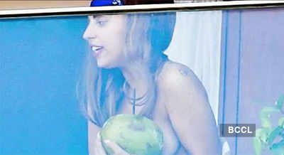 Lady Gaga caught topless