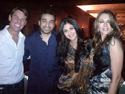 Shilpa's party for Warne, Hurley