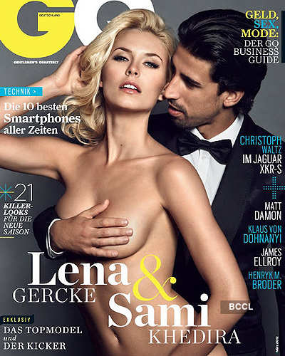 German Footballer Sami Khedira And His Girlfriend Lena Gercke Strike A Temperature Soaring Pose On The Cover Of Gq Magazine Photogallery