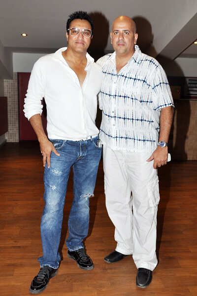 Mohammed Morani And Ashvin Gidwani During The Special Screening Of The Play Blame It On Yashraj Held At St Andrews Auditorium In Mumbai