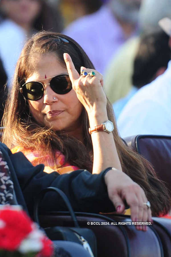 Yashodhara Raje Scindia during the polo match between India and Australia on  National Polo Day, held in Delhi