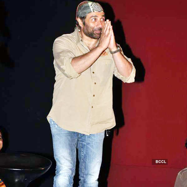 Sunny Deol greets the audience during the first look unveiling of the ...