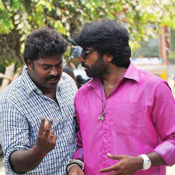 Gokul and Vijay Sethupathi on the sets of Tamil movie Idharkuthane ...