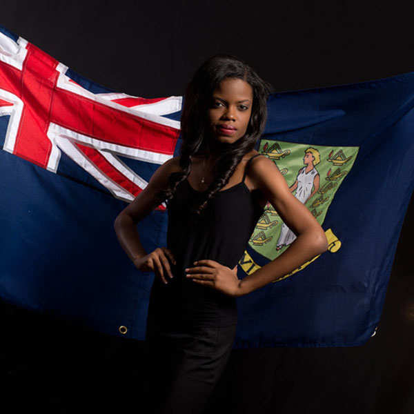 Miss Universe contestants pose with their national flags