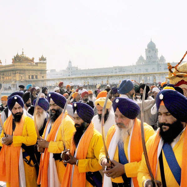 Panj Pyare Leading The Nagar Kirtan During A Religious Procession At ...