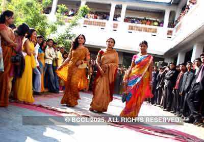 Students walk the ramp
