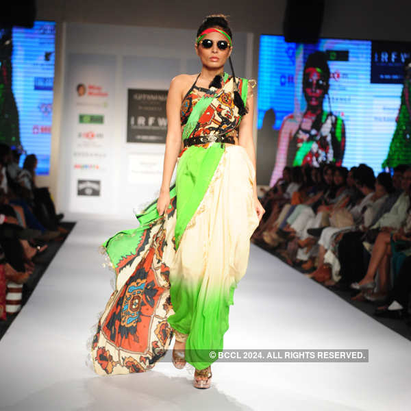 A model showcases a creation by designer Pria Kataria Puri during India ...