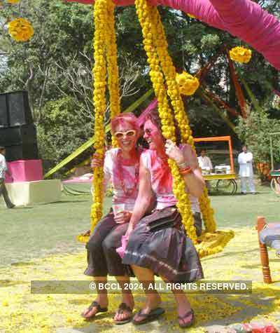 Foreign beauties at Vineet Jain's Holi Party