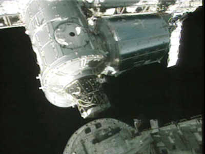 Space shuttle undocks