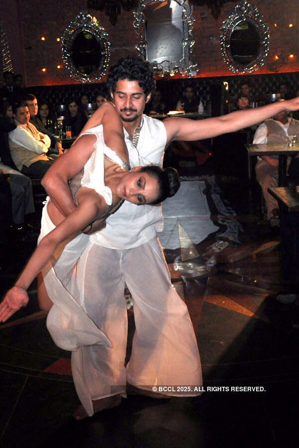 Fashion show in a city restaurant