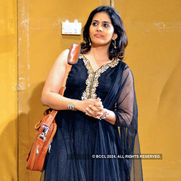 Sonali Kulkarni at a Marathi play
