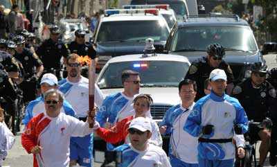 Olympic torch in San Francisco