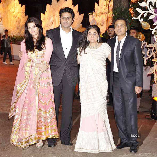 Aishwarya and Abhishek Bachchan with Tina and Anil Ambani at Kokilaben ...