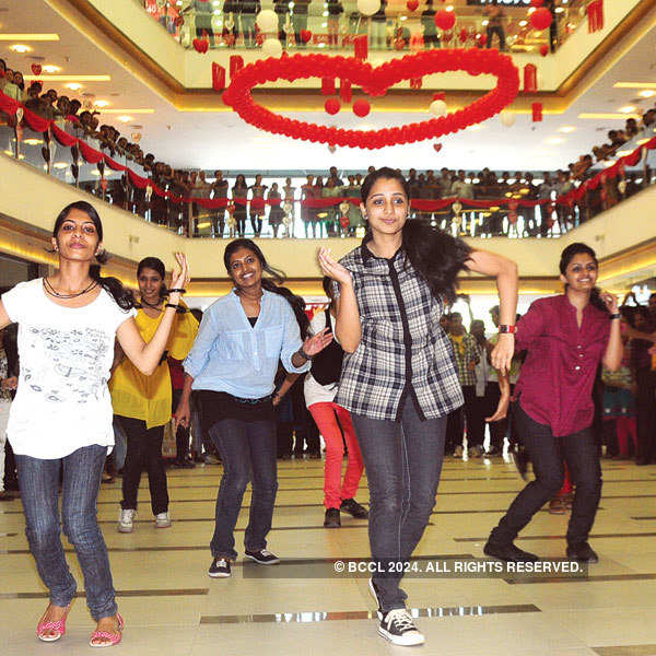 College students celebrate Valentine's Day