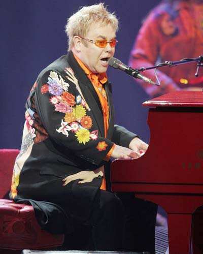Elton John performs