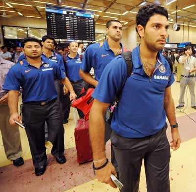 Indian cricketers at Karachi