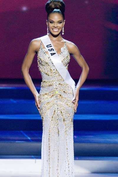 Miss USA Crystle Stewart competes in the Evening Gown segment of the ...