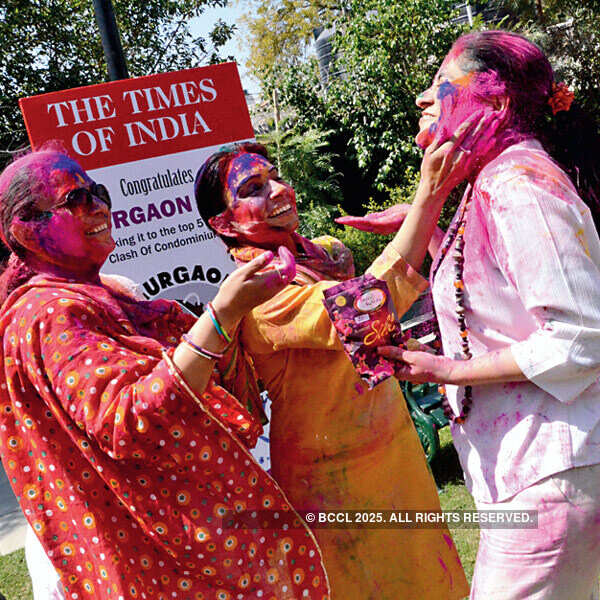 Gurgaon condominiums Holi party