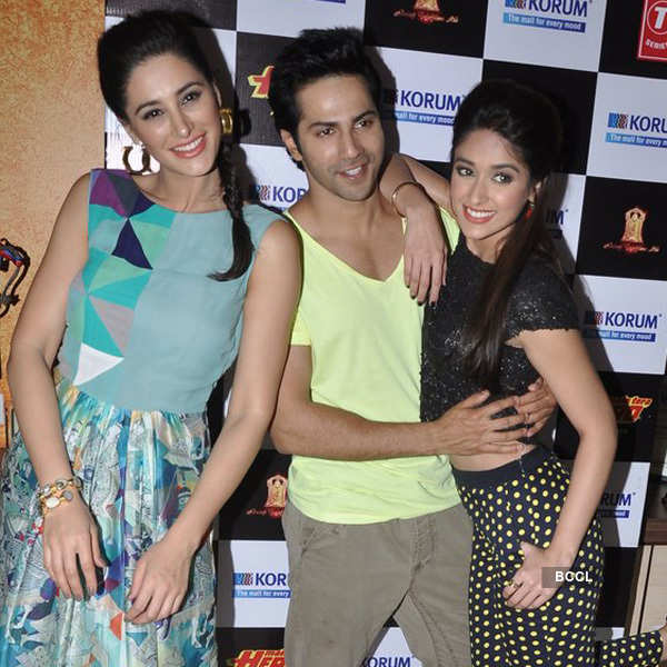 Ileana D Cruz and Nargis Fakhri during the promotion of movie Main