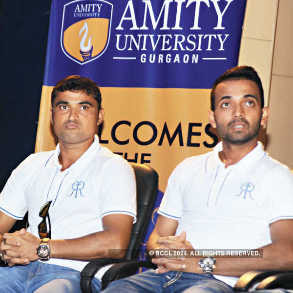 Rajasthan Royals players at Amity University