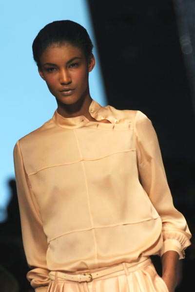 Fashion designer of Italian fashion house Etro, Veronica Etro, salutes ...
