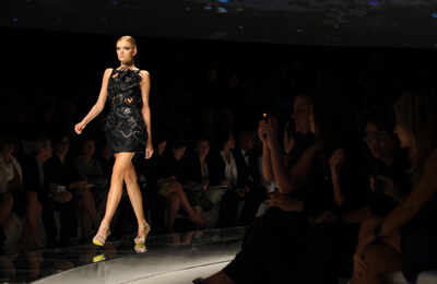 A model wears a creation part of the Versace Spring/Summer 2009 fashion ...