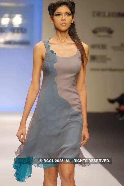 Malvika displays a creation by designer Gaurav Gupta during Delhi ...