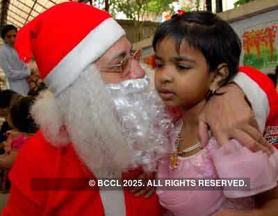 Santa visits play school