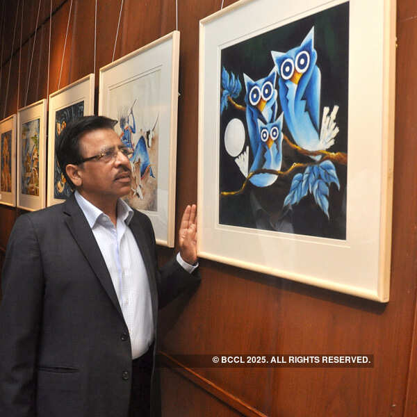 Celebs at an art exhibition