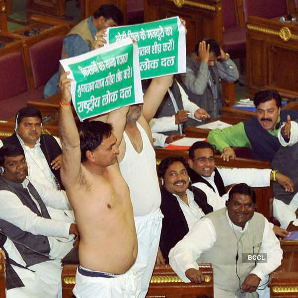Politicians fight in parliament