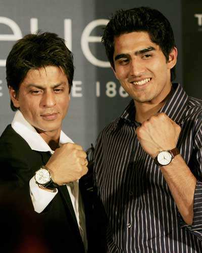 Brand ambassador of TAG Heuer watches Shah Rukh Khan L and boxer