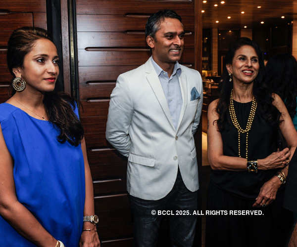 Avantika Kilachand with husband and Shobha De during a dinner hosted by ...