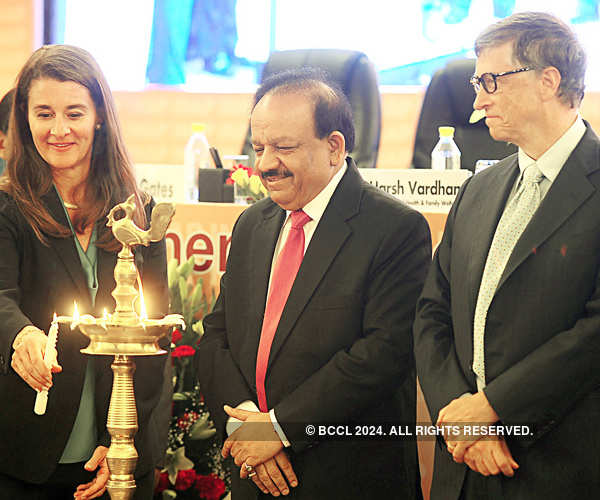Bill, Melinda Gates at the launch of INAP