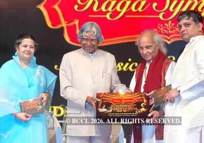 Shaarangdev Pandit at the launch of album 'Raga Symphony' by Pandit ...