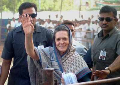 Sonia at election rally