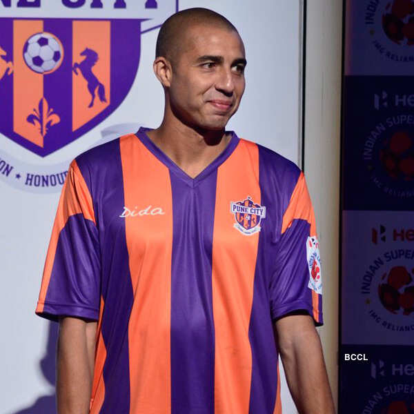 David Trezeguet, FC Pune City footballer, during the unveiling of The Hero  Indian Super League 2014 (ISL) trophy in Mumbai - Photogallery