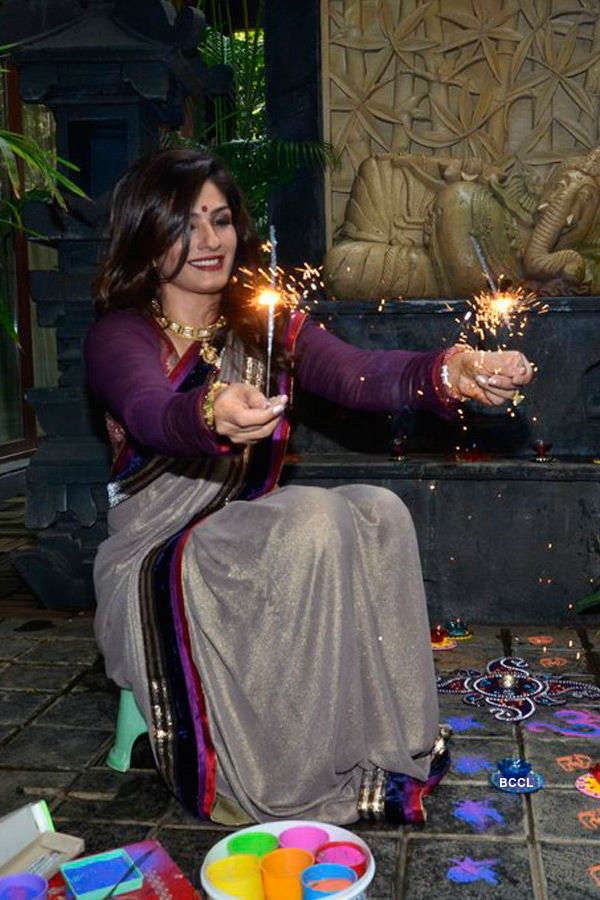 Raveena celebrates Diwali