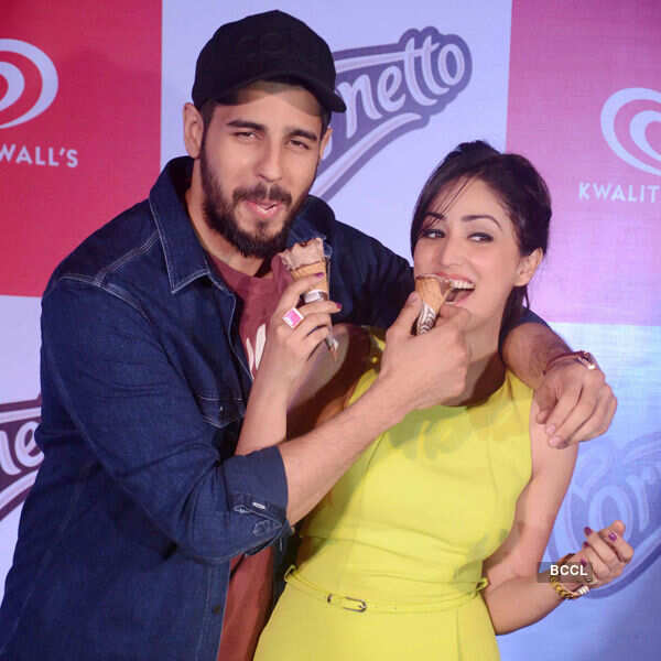 Yaami & Sidharth promote Cornetto