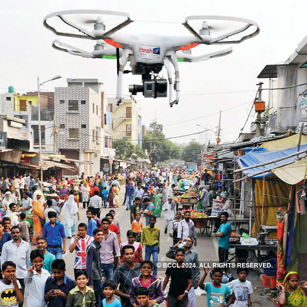 Drone helps police scan Trilokpuri locality