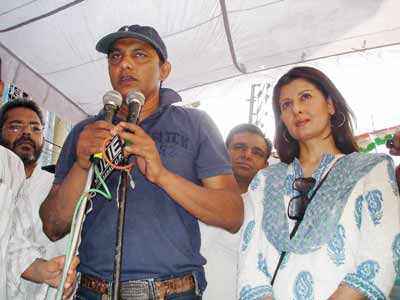 Azharuddin at election rally
