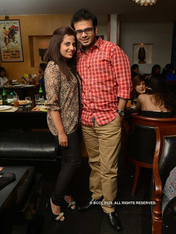 Vivek and Shokhi strike a pose at a party at Zara in Chennai