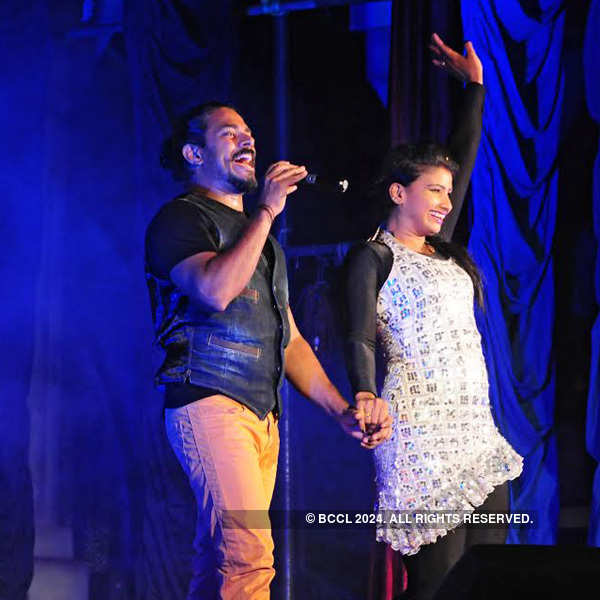 Television artiste Raj Kalesh performs at Trivandrum