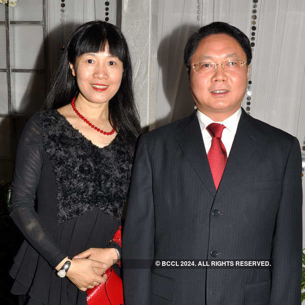 Wang Xuefeng With Wife Tong Xin At D K Jaisawl S Party Held At Jaiswal House Kolkata Photogallery