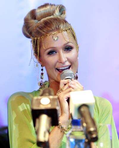 Paris Hilton at news conference