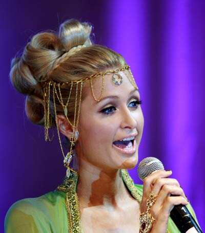 Paris Hilton at news conference