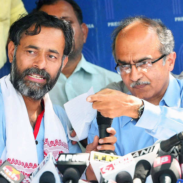 Yogendra, Bhushan hint at forming another party