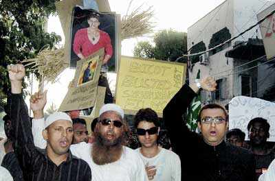 Protest against SRK