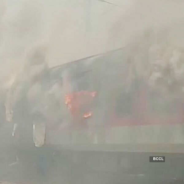 Rajdhani trains gutted in Delhi rail yard fire