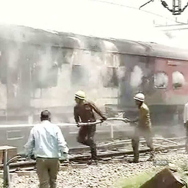 Rajdhani trains gutted in Delhi rail yard fire