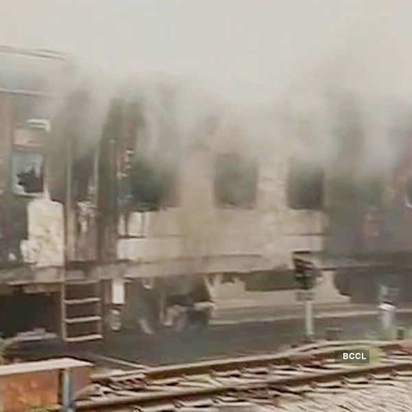 Rajdhani trains gutted in Delhi rail yard fire
